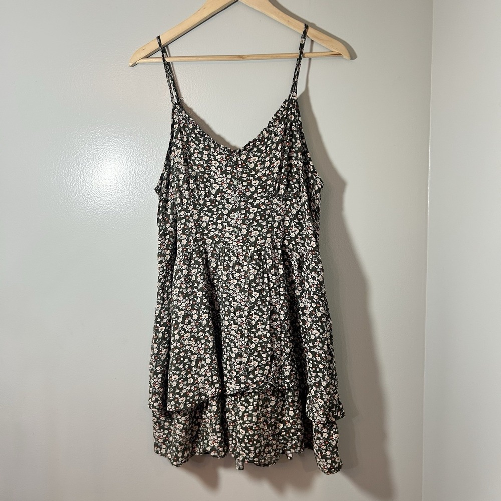 No Boundaries Mini Dress Junior Women's Size XXL Ditsy Floral Smocked Tiered